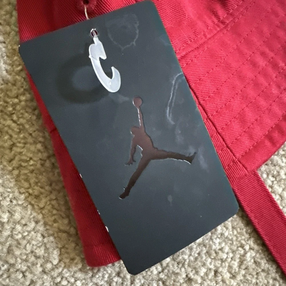 NIKE AIR JORDAN‎ Bucket Hat With Straps, Infant/Toddler Size 2T/4T Gym Red